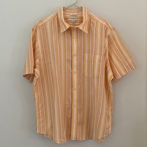 Banana Republic Mens S\S orange/white button down shirt Mens size XL